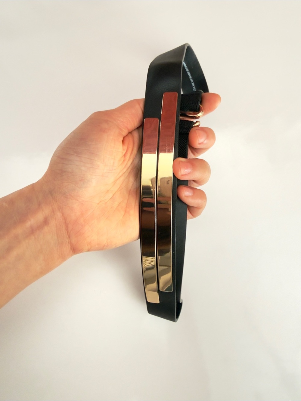 Black Belt with Gold Tone Plate